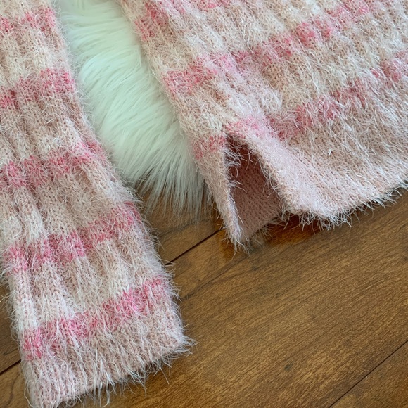 NWT•Candie's Cozy & Soft Mock Neck Pullover Crop Sweater in Pink Stripe-Size L - Picture 8 of 12